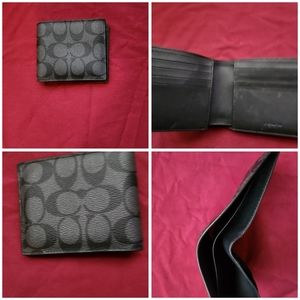 Coach  Men's Black Signature Wallet Billfold